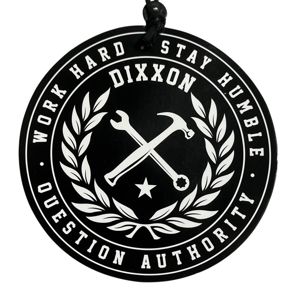 Dixxon Sticker Black & White Question Authority Sticker Humble Hammer and Wrench